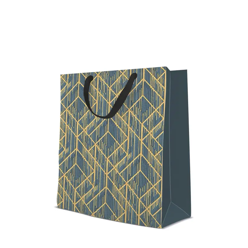 Geschenktüte Premium Geometric Deco groß 33.5x26.5x13 cm