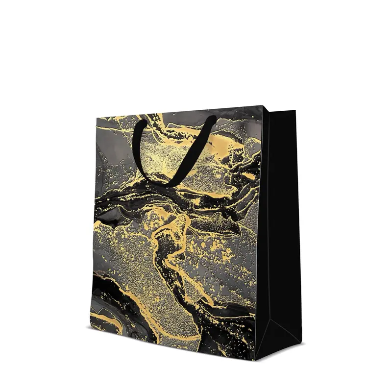 Geschenktüte Premium Marmor groß 33.5x26.5x13 cm