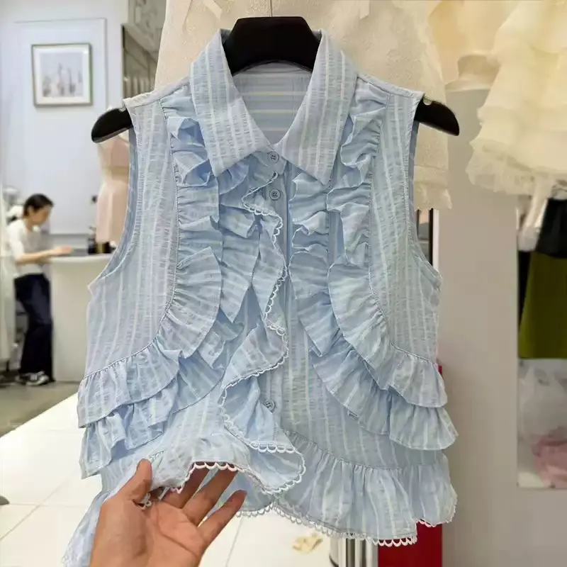 Gestreifte Bluse mit Peter-Pan-Kragen