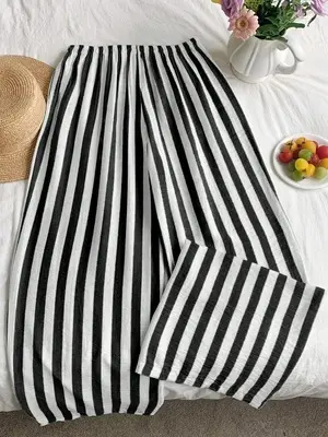 Gestreifte Wide-Leg Hose für Damen