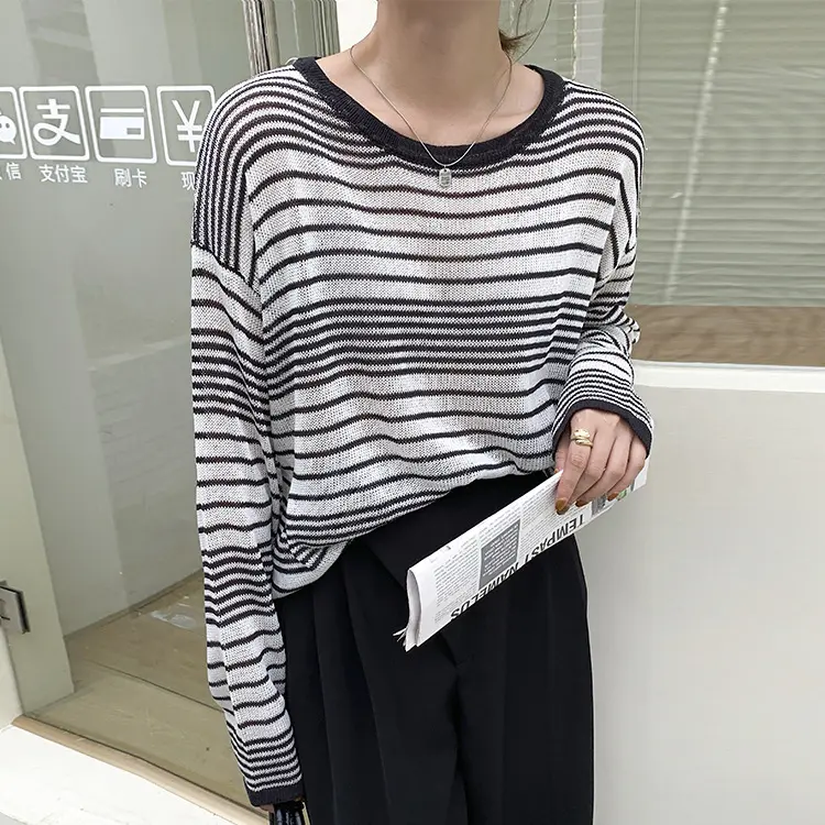 Gestreifter Cozy Pullover für Damen