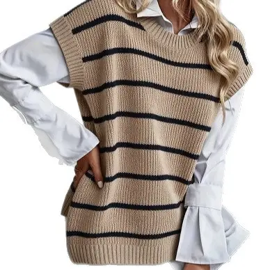 Gestreifter Pullover-Weste
