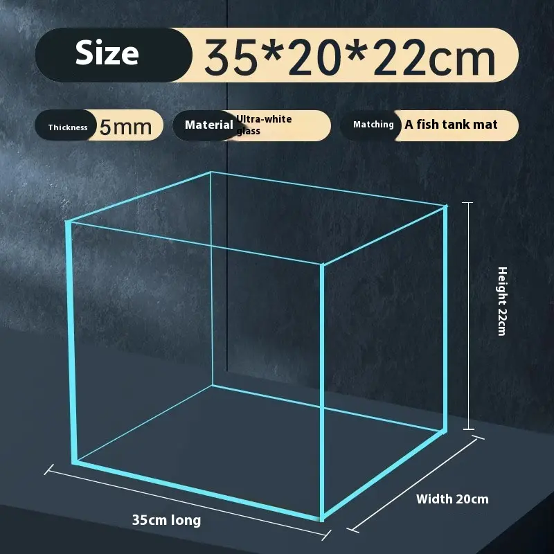 Glas-Aquarium für den Schreibtisch