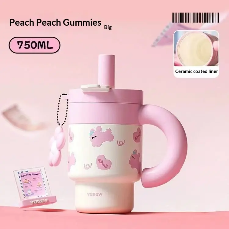 Grosskapazitäts-Wasserflasche mit Strohhalm