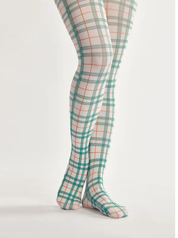 Grüne Britisch-Karierte Strumpfhose