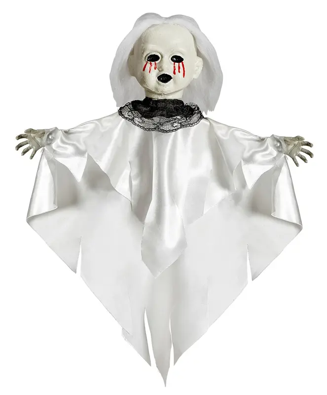 Gruselpuppe 50 cm weiss