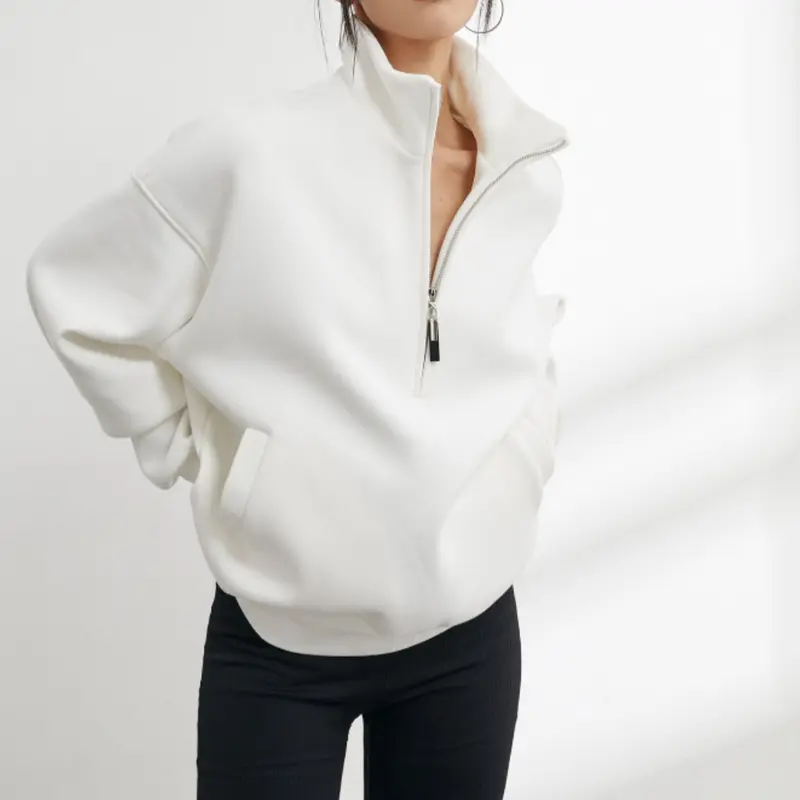 Half-zip Sweatshirt mit Stehkragen