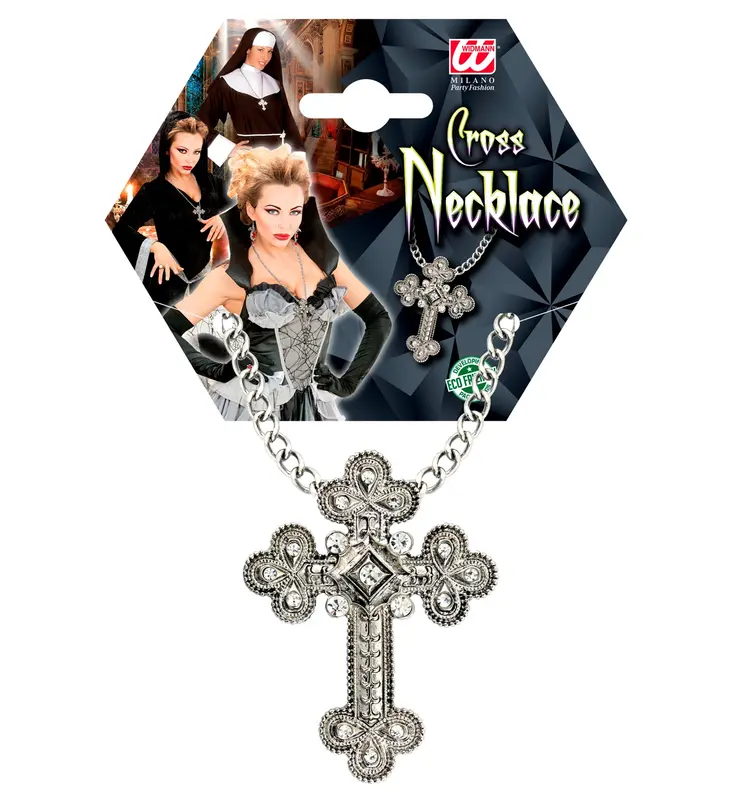Halskette mit Strasskreuz
