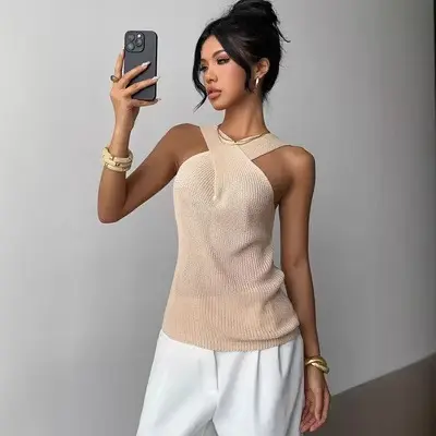 Halterneck-Pullover, Strick, Damen