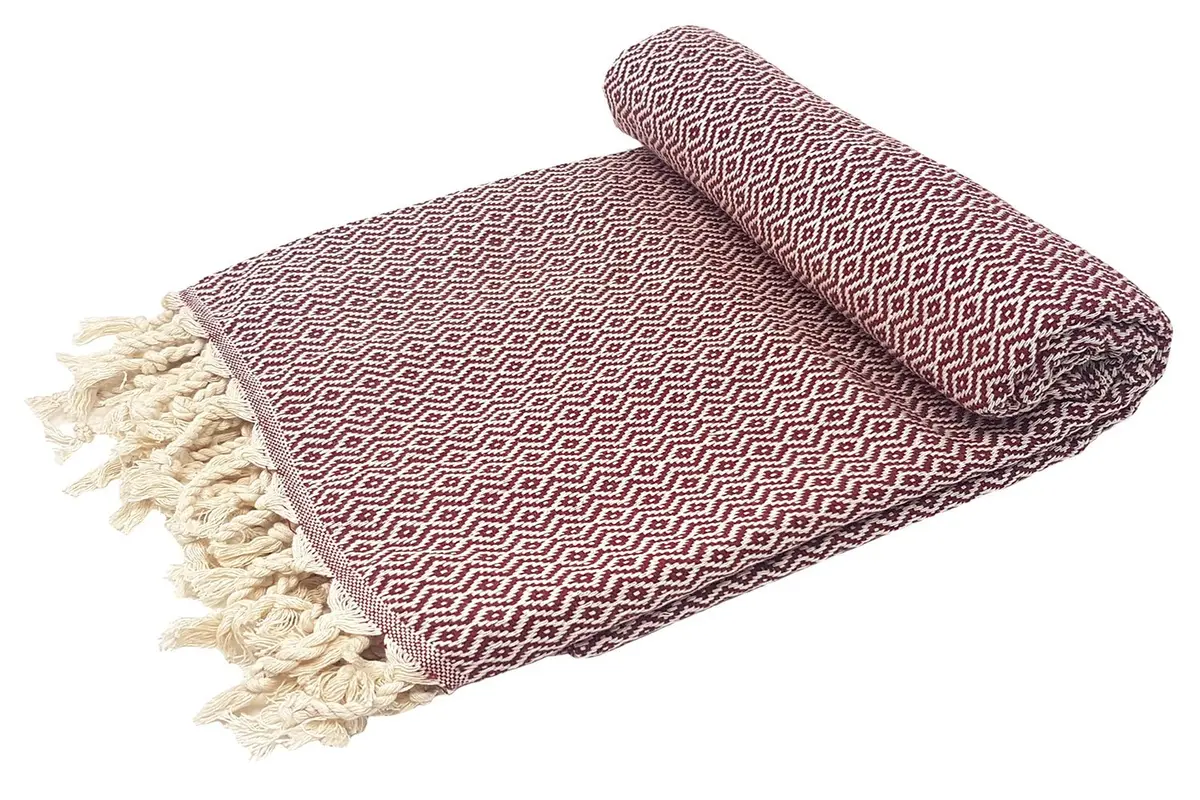Hamamtuch Kelim Bordeaux 100x180cm
