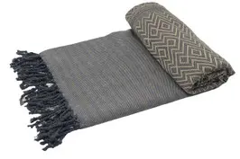 Hammamtuch Kelim Lux Braun – Hochwertiges Baumwolltuch für Sauna, Strand & Wellness 100x180cm