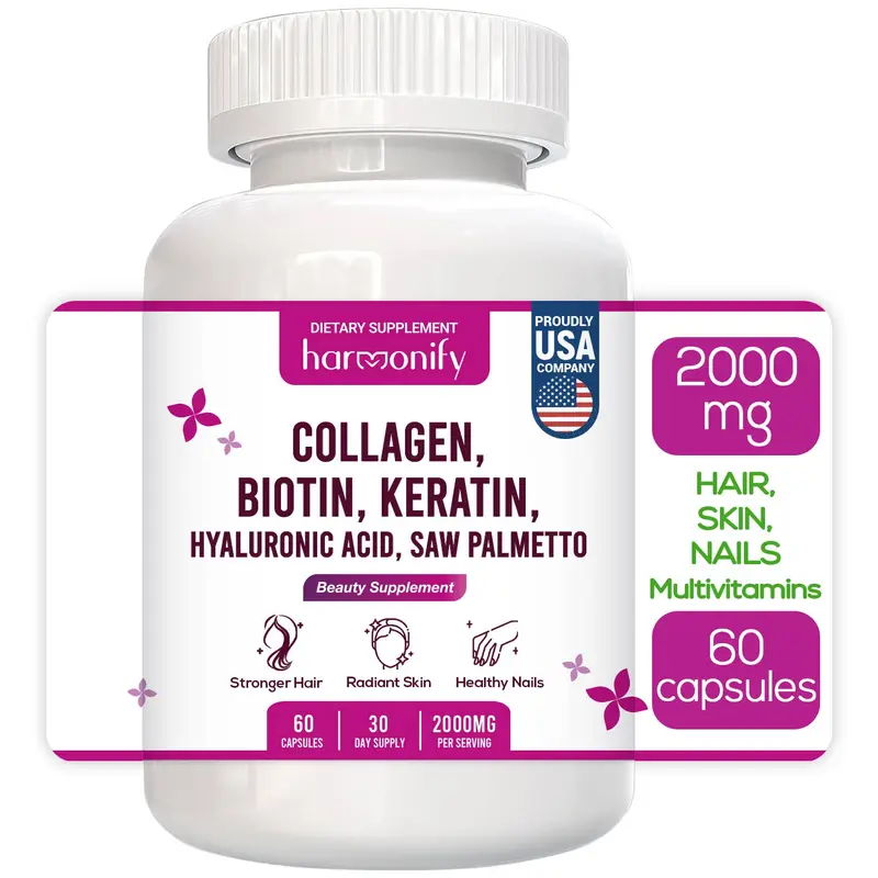 Harmonify Collagen Biotin Keratin Saw Palmetto Hyaluronic Acid Complex