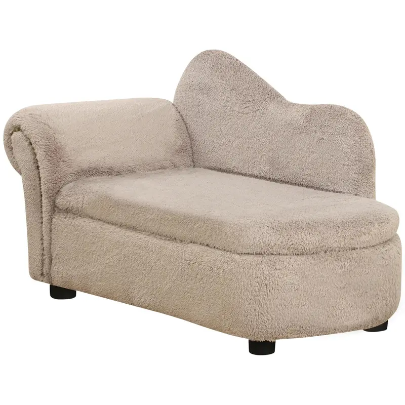 Haustiersofa für Katzen und Hunde versteckter Stauraum Beige, 80x40x46cm
