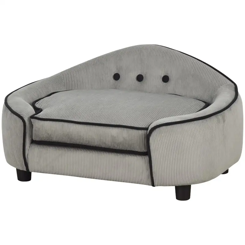 Haustiersofa Hundebett Hundematte Hundesofa Grau, 66,5x45x35,5cm