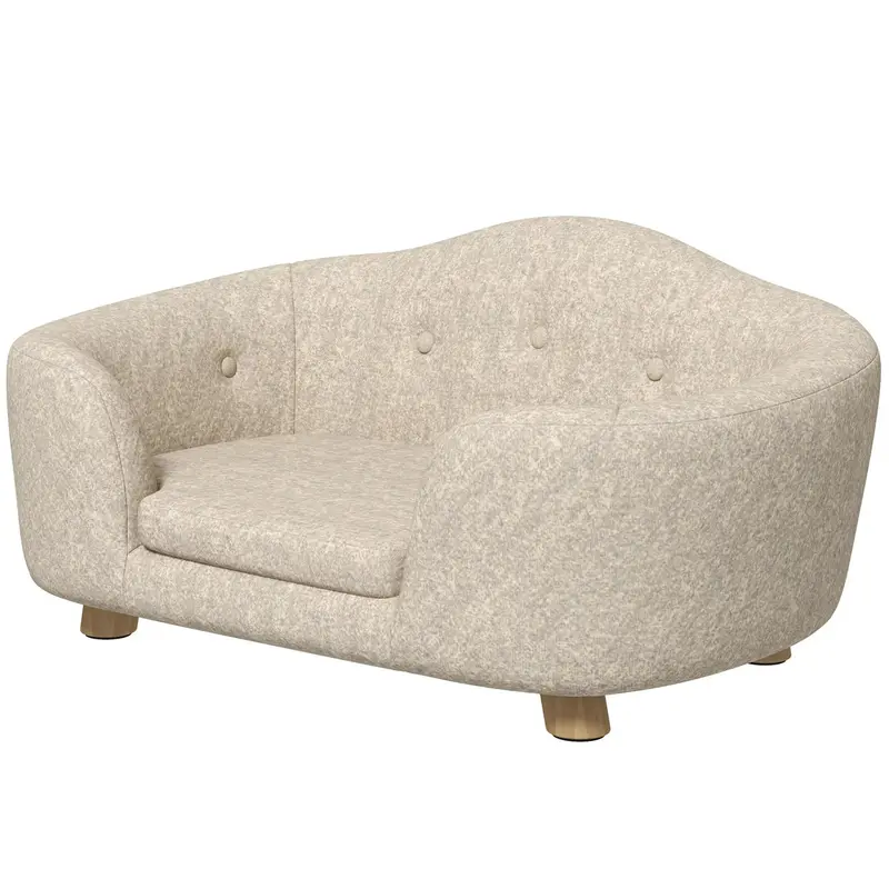 Haustiersofa Hundebett Hundesofa Cremeweiss, 70x47x30cm