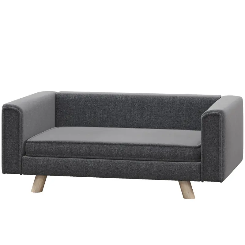 Haustiersofa Hundebett komfortabel Dunkelgrau, 86x54,5x34cm