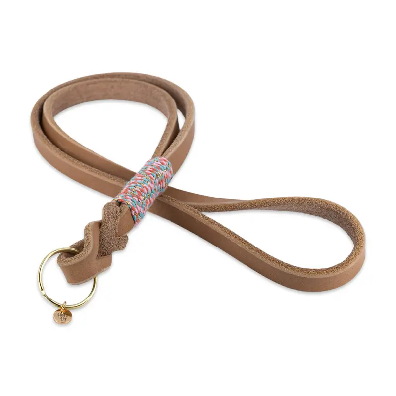 HealthyDog Leder Schlüsselanhänger / Hundepfeifenband camel
