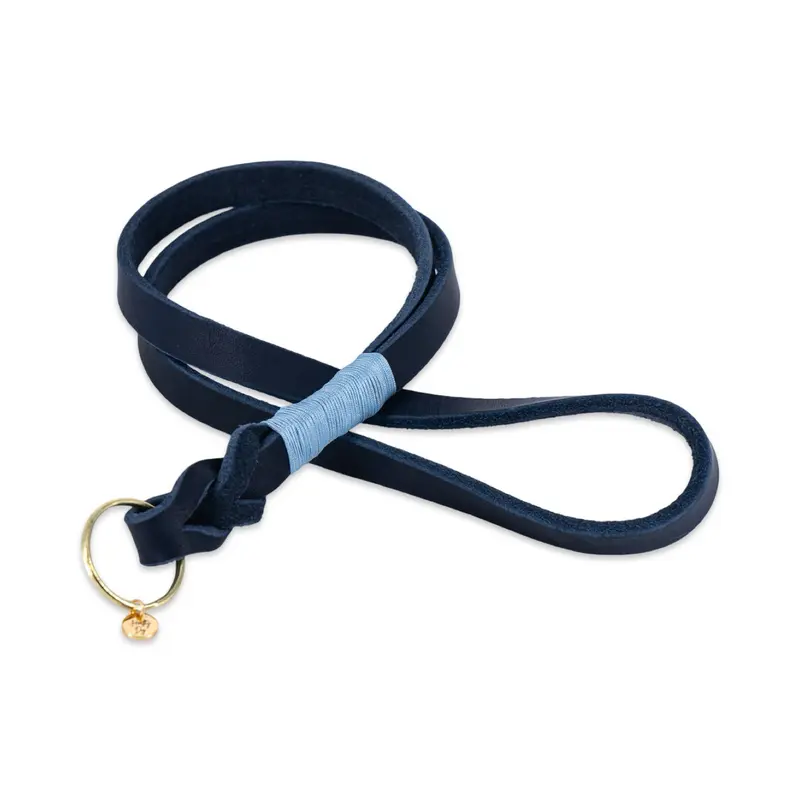 HealthyDog Leder Schlüsselanhänger / Hundepfeifenband dunkelblau