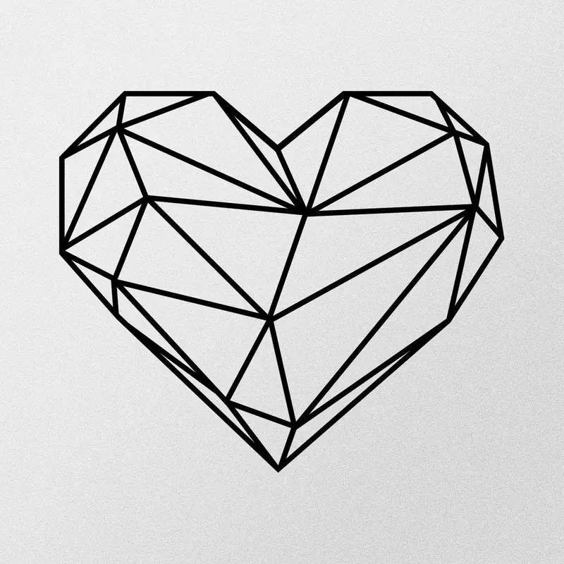 Heart Metal Decor Wanddeko - Schwarz