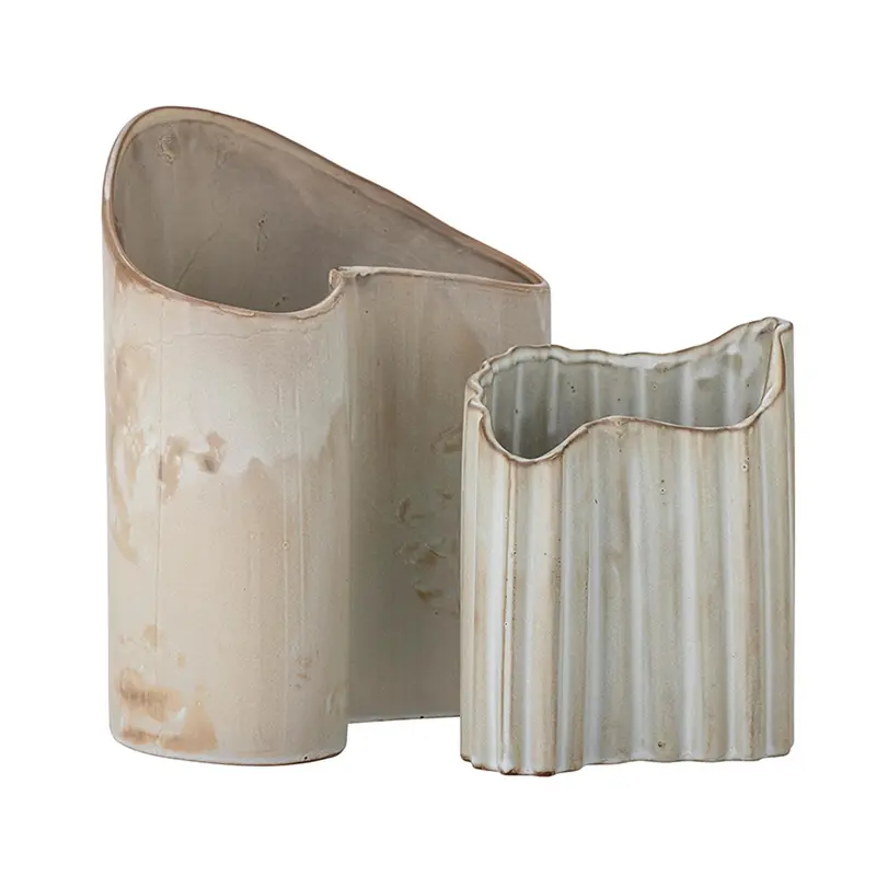 Henaj Vase, Braun, Steingut