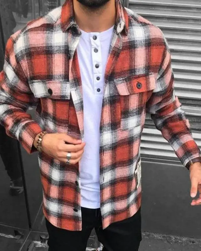 Herren Cardigan mit Digitaldruck und Farbblock