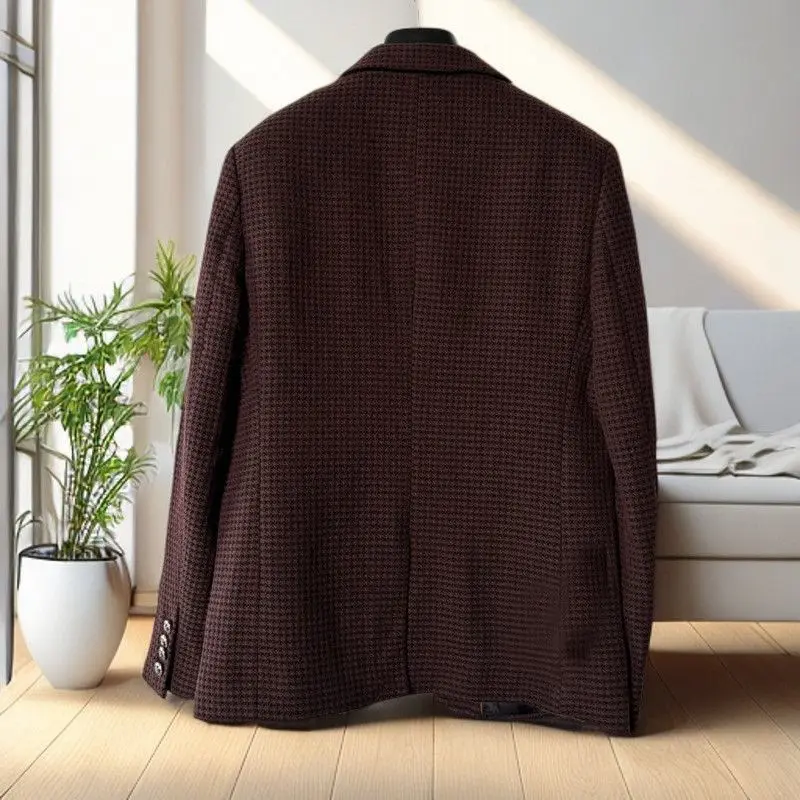 Herren Casual Blazer aus Leinen – Weinrot