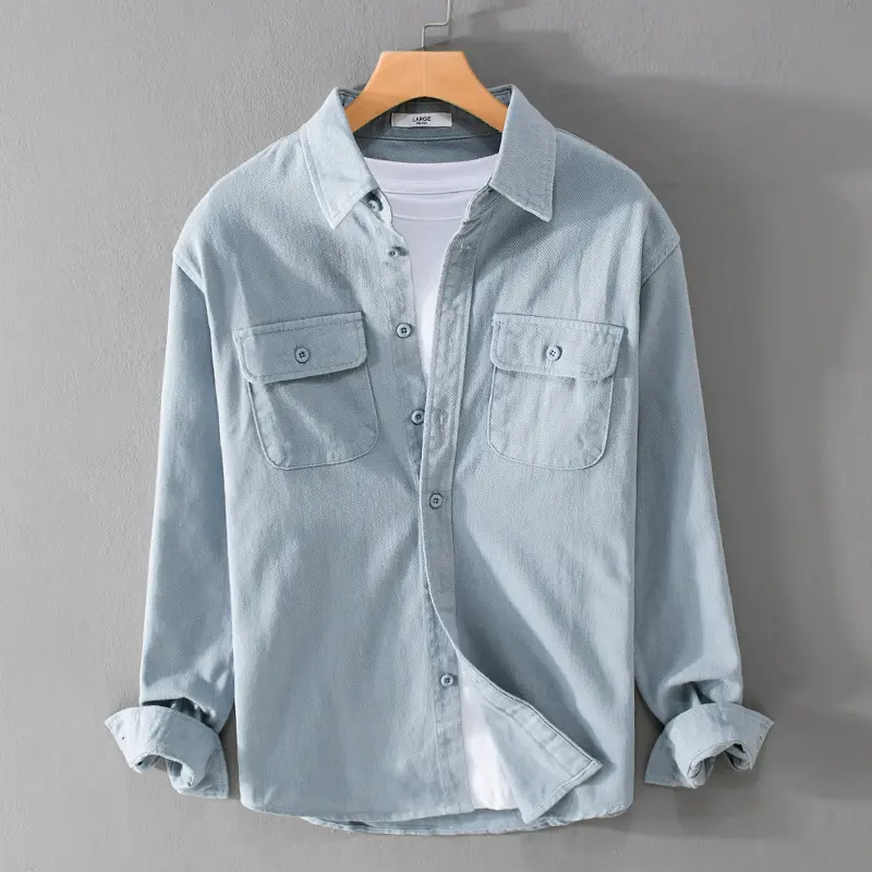Herren Casual Langarmshirt Hongkong-Stil