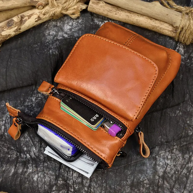 Herren Crazy Horse-Ledergürteltasche