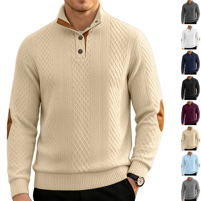 Herren Jacquard Pullover Langarm
