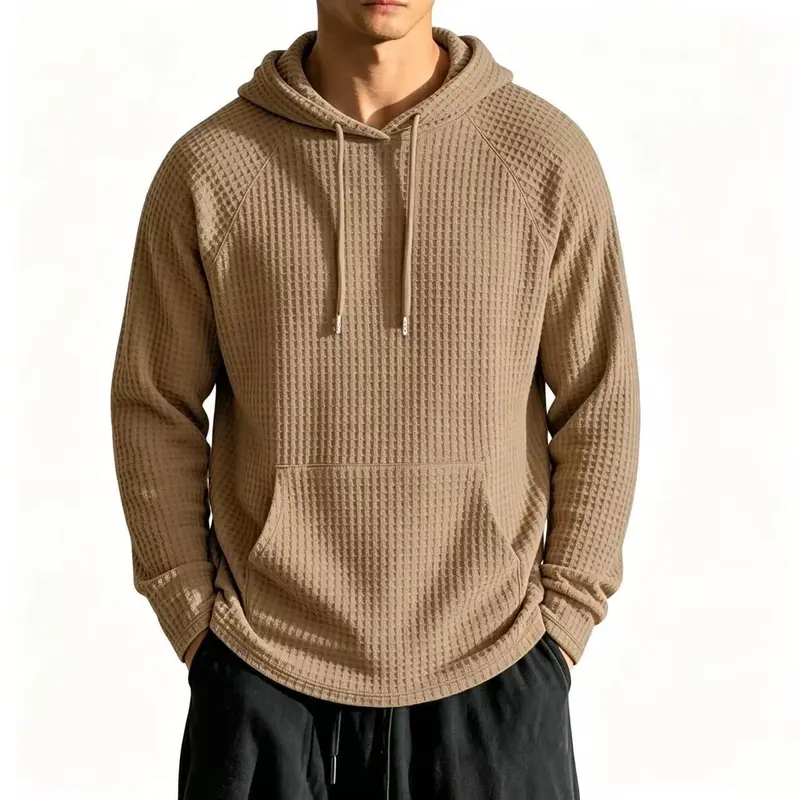 Herren Kapuzenjacke aus Waffelstrick