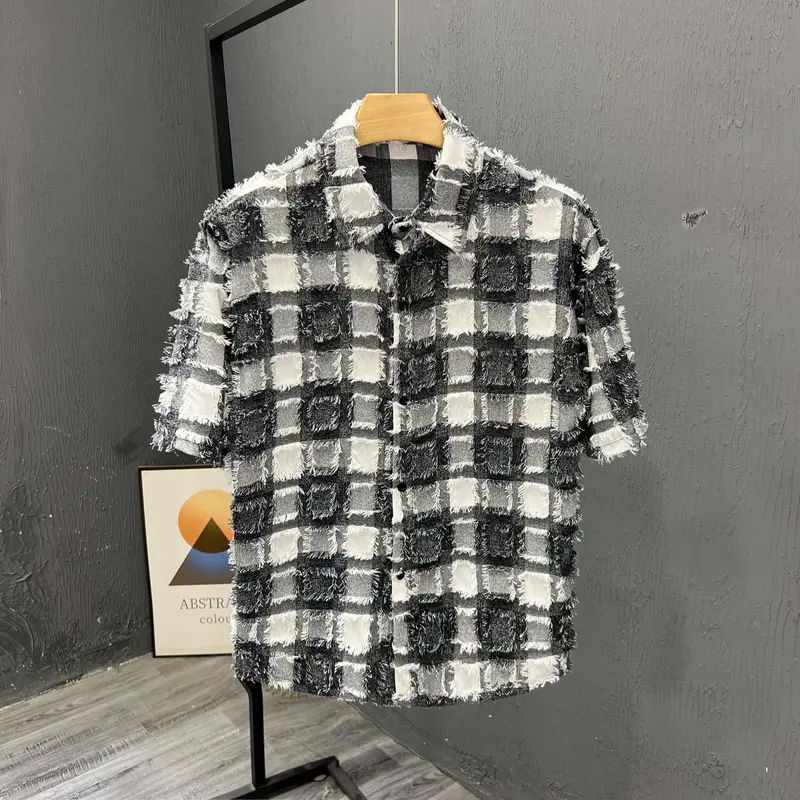 Herren-Kurzarm Hemd Plaid