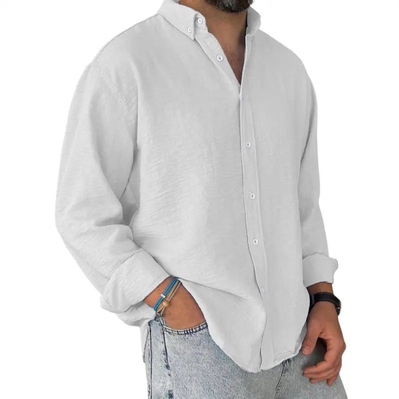 Herren Langarm Button-Down Hemd