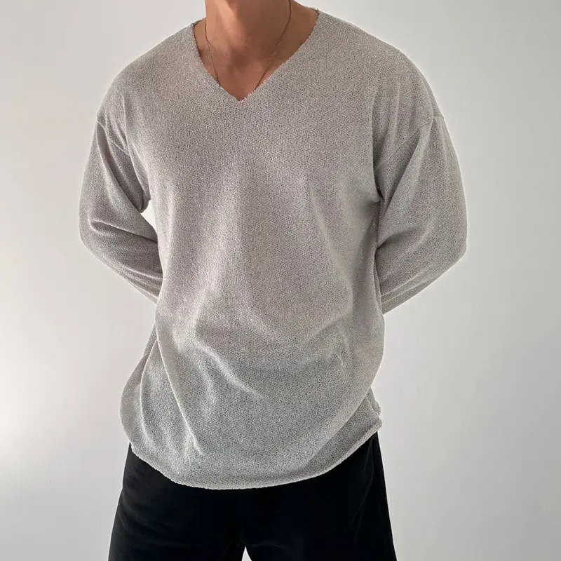 Herren Langarm-Strickpullover Slim Fit