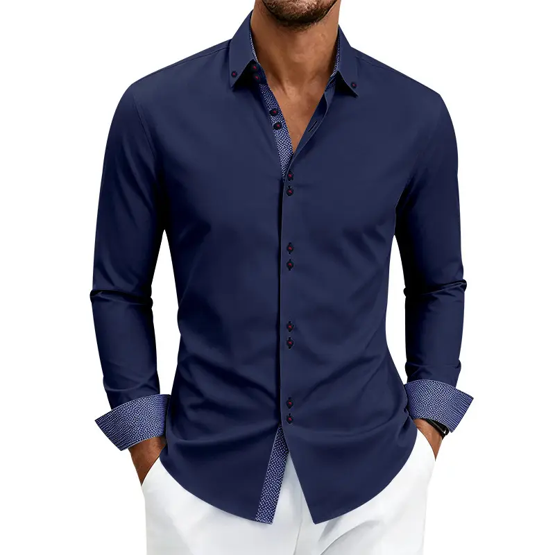Herren Langarmhemd mit Revers