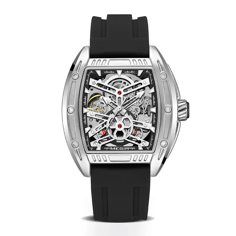 Herren-Mechanik-Uhr mit Silikonband