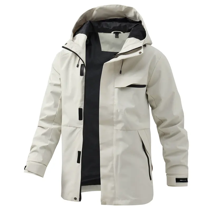 Herren Outdoor-Jacke, unifarben, lockere Passform