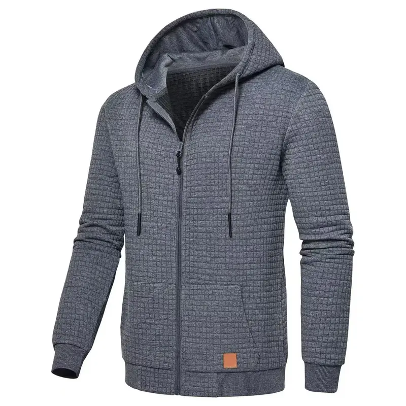 Herren Plaid-Jacquard Hoodie Langarm