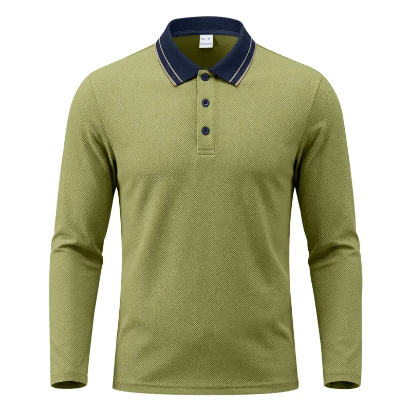 Herren-Polo mit Kragen und langen Ärmeln