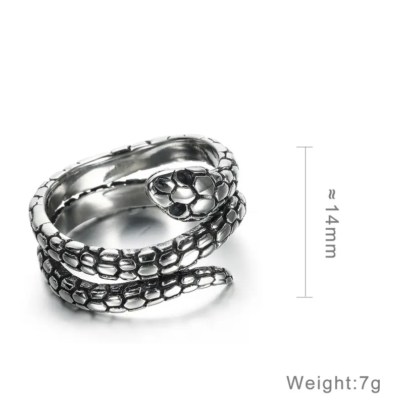 Herren Ring Edelstahl Schlange