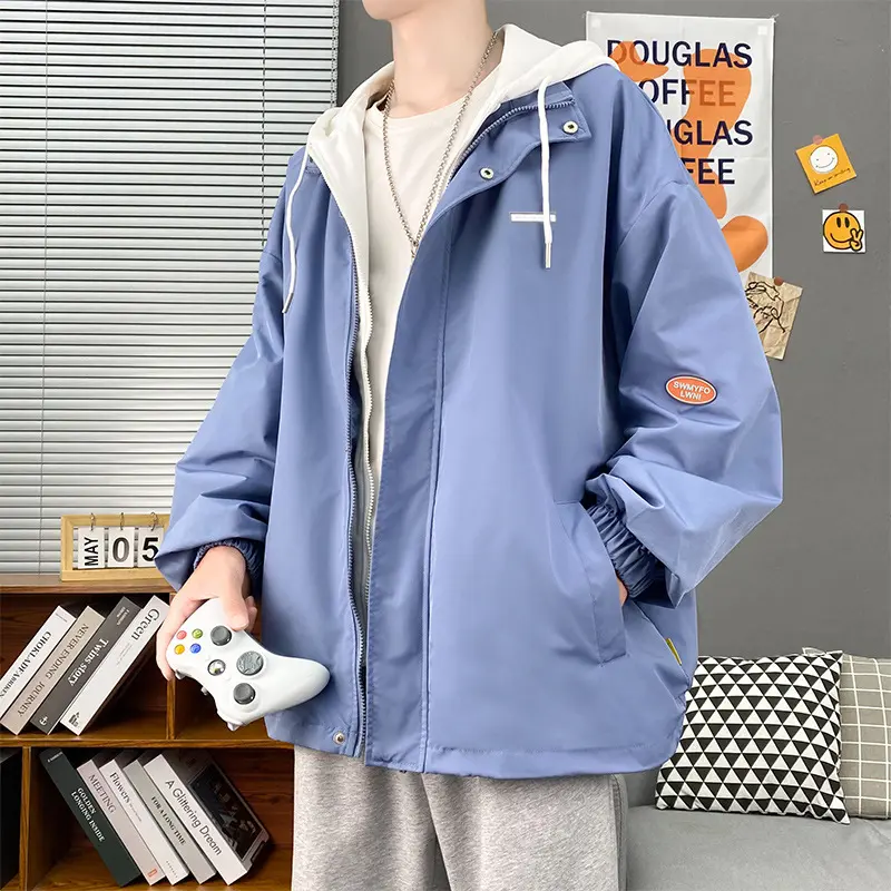 Herren Slim-Fit Kapuzenjacke Korean-Style