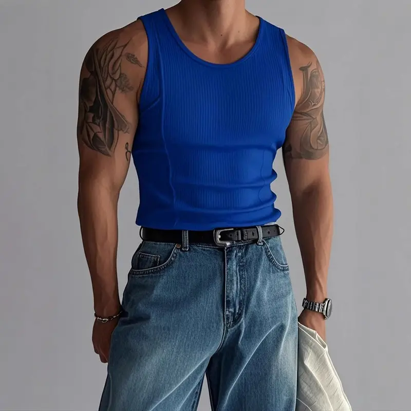 Herren Slim Fit Tanktop mit Streifen