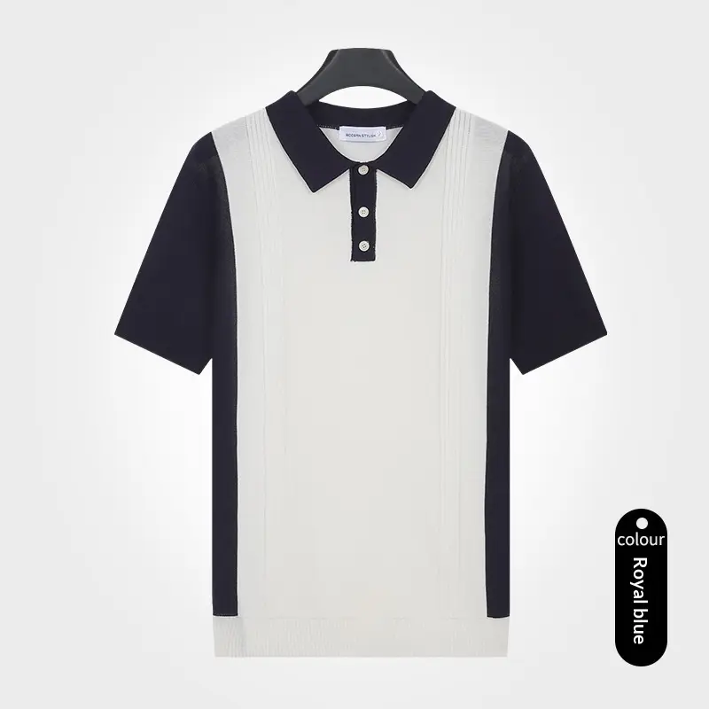 Herren Strick-Shirt Kurzarm Slim Fit