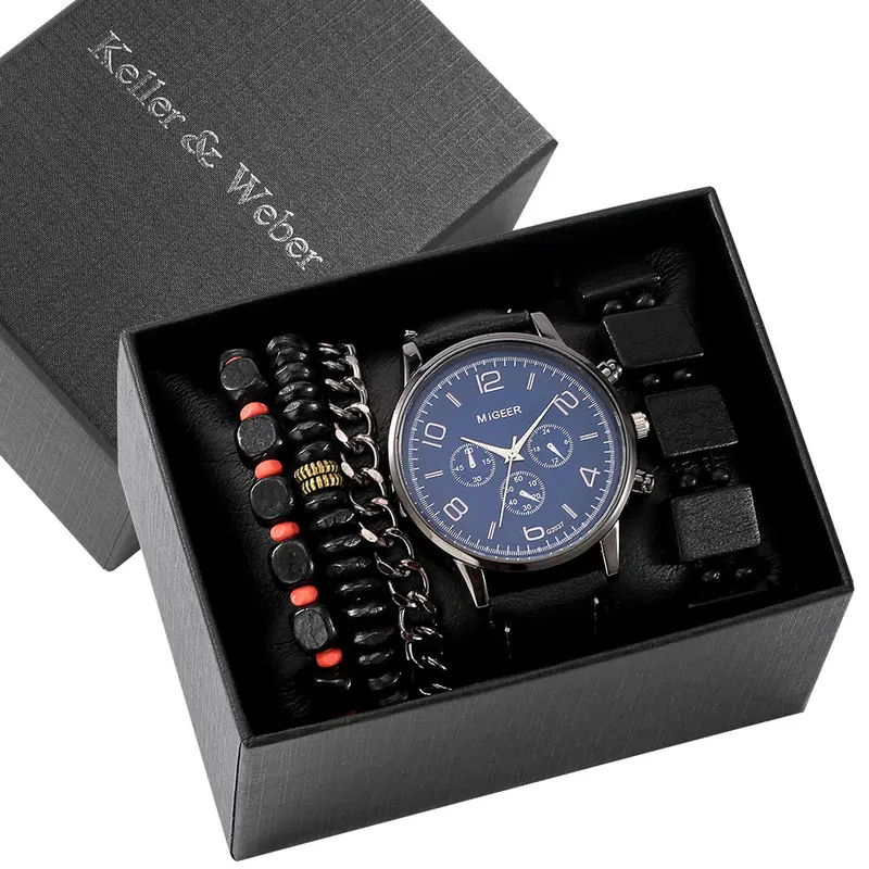 Herren-Uhr mit Lederarmband