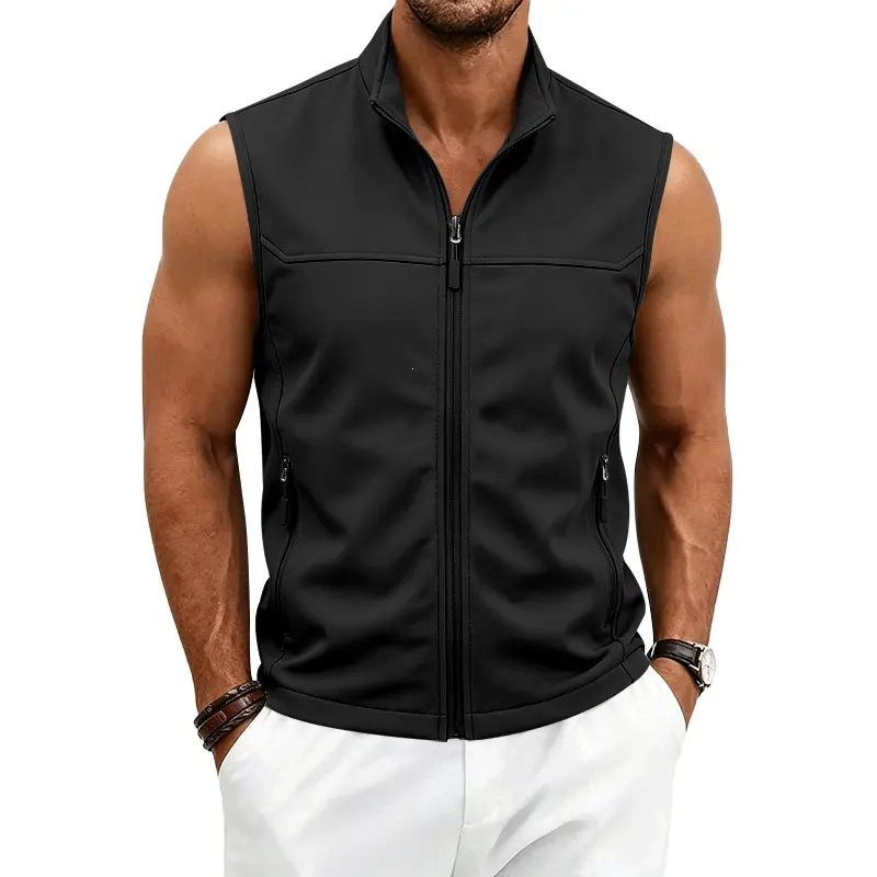 Herren Utility-Weste mit Stehkragen