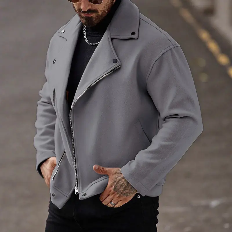 Herren Wollmantel Loose Fit