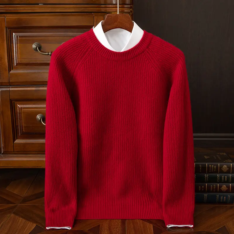 Herrenmode Crew-Neck Pullover mit Ingots Stickerei