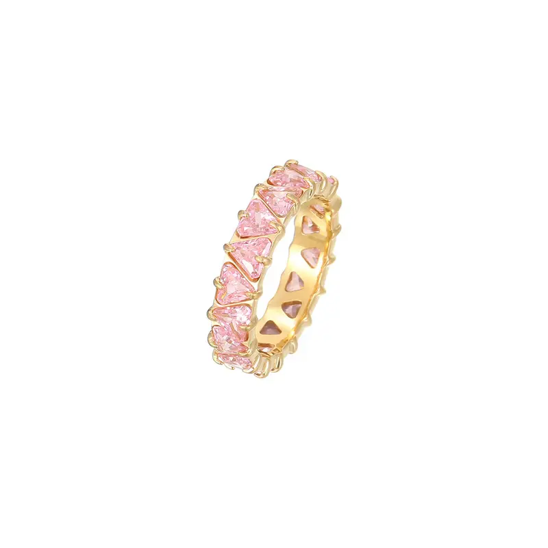 Herzring aus Titanstahl mit Zirkonia