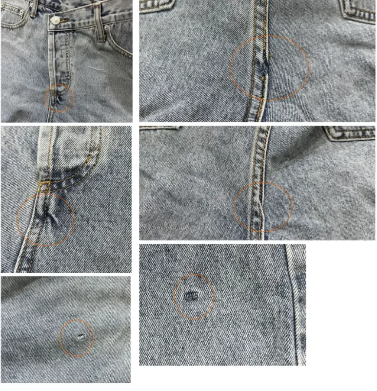 High-quality Slanted-button Placket Design Straight-leg No-stretch Sho