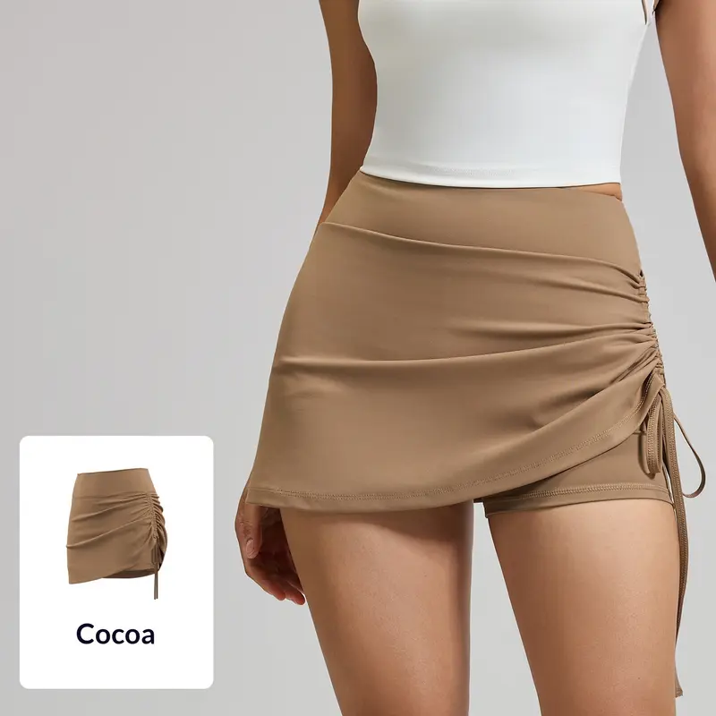 High-Waist geraffter Sportrock für Damen