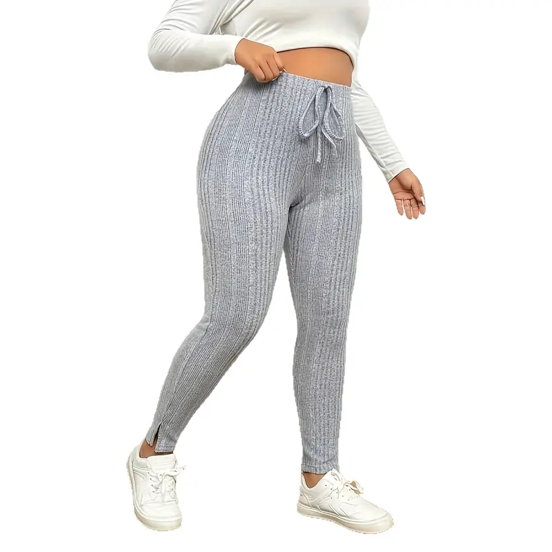 High-Waist Leggings mit Rippstruktur